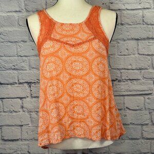 Miami Coral Orange Medallion Print Tank Top – Women’s Size M